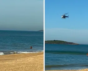 Imagem ilustrativa da imagem Banhista é resgatado após se afastar 1km da areia em praia de Vila Velha