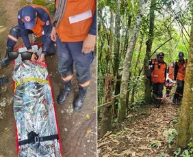 Imagem ilustrativa da imagem Bombeiros resgatam mulher ferida em trilha da Pedra Azul