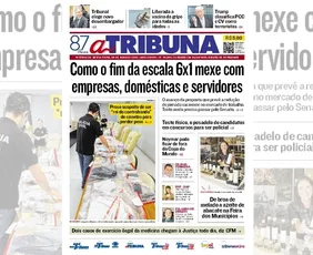 Imagem ilustrativa da imagem Confira os destaques do jornal A Tribuna desta sexta-feira