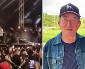 Imagem ilustrativa da imagem Estrutura desaba durante show de Amado Batista e deixa feridos na Bahia