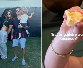 Imagem ilustrativa da imagem Filho de Justin Bieber aprova doce brasileiro: 'foi um sucesso'