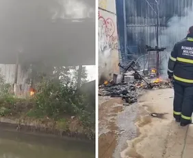 Imagem ilustrativa da imagem Galpão da escola de samba Boa Vista pega fogo e prejuízo passa dos R$ 25 mil
