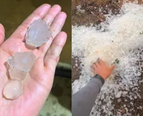 Imagem ilustrativa da imagem Granizo “gigante” e frio de até 7ºC no ES para os próximos dias