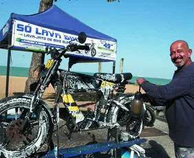 Imagem ilustrativa da imagem Lava a jato de bike elétrica faz sucesso em Vila Velha