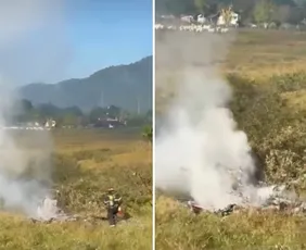 Imagem ilustrativa da imagem Piloto morre em queda de helicóptero em cidade de Santa Catarina