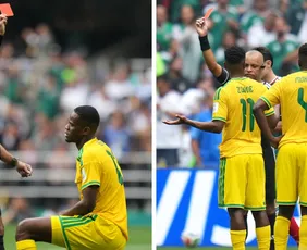 Imagem ilustrativa da imagem Treinador sul-africano na Copa questiona expulsão e critica Wilton Pereira Sampaio