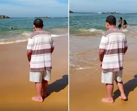 Imagem ilustrativa da imagem VÍDEO: paciente conhece o mar pela primeira vez durante internação no ES