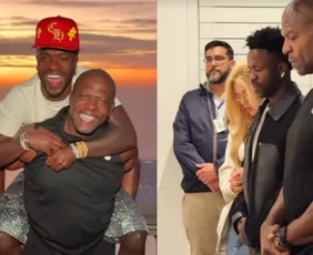 Imagem ilustrativa da imagem Vini Jr. encontra Terry Crews no Cristo Redentor após meme de 'As Branquelas'