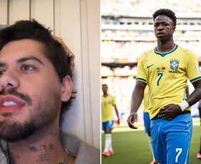 Imagem ilustrativa da imagem Zé Felipe xinga Vini Jr., critica seleção e depois apaga vídeos ao sentir vergonha