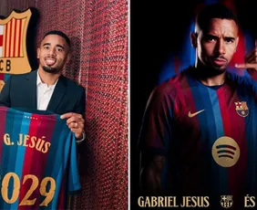 Imagem ilustrativa da imagem Barcelona anuncia contratação do atacante Gabriel Jesus