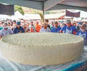 Imagem ilustrativa da imagem Queijo de 1,5 tonelada é atração em festa rural no Caparaó