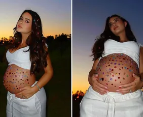 Imagem ilustrativa da imagem Grávida, Franciny Ehlke rebate críticas por não gostar de toques na barriga
