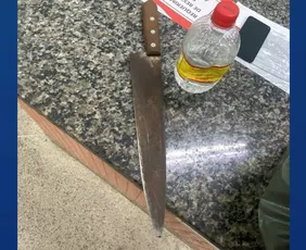 Imagem ilustrativa da imagem Homem ameaça pessoas com faca de 60 cm e é levado à delegacia em Guarapari