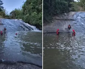 Imagem ilustrativa da imagem Jovem tenta salvar amigo e os dois morrem afogados em cachoeira no ES