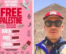Imagem ilustrativa da imagem Macklemore esgota shows pró-Palestina após sair da turnê de Ed Sheeran