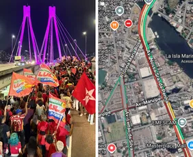 Imagem ilustrativa da imagem Manifestação pró-Lula trava trânsito na Reta da Penha em Vitória