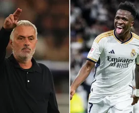 Imagem ilustrativa da imagem Mourinho escala Vini Jr. na Champions, mas avisa que jogador não é intocável