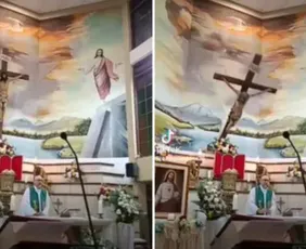 Imagem ilustrativa da imagem Padre morre após ser atingido por cruz em missa transmitida ao vivo