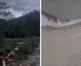 Imagem ilustrativa da imagem Temporal arranca telhado e derruba árvores em rodovias do ES