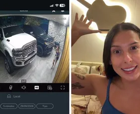 Imagem ilustrativa da imagem VÍDEO | Ana Castela leva susto ao encontrar gambá na garagem de casa e sai correndo