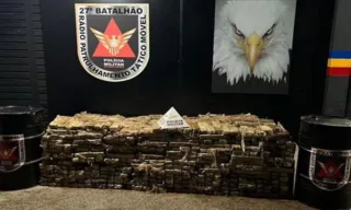Imagem ilustrativa da imagem Caminhão com 1 tonelada de maconha tomba em frente a batalhão da PM