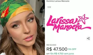 Imagem ilustrativa da imagem Domínio de site com nome de Larissa Manoela é vendido pelo diretor do Palmeiras