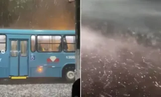 Imagem ilustrativa da imagem VÍDEOS | Cidades de MG são atingidas por vendaval e chuva de granizo