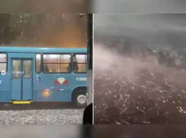 Deslizamento causado pelas chuvas na Comunidade da Rocinha, no Rio de Janeiro