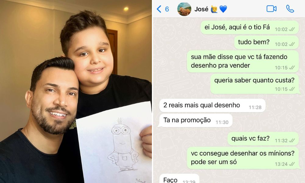 Artista viraliza ao desenhar rostos de famosos com escritas e é