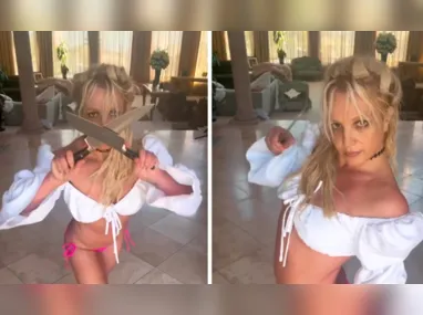 Imagem ilustrativa da imagem Britney Spears se pronuncia após vídeo com facas e visita da polícia