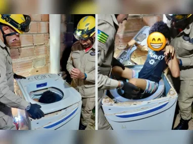 Imagem ilustrativa da imagem Criança é resgatada após ficar presa em máquina de lavar em GO