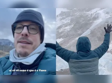 Imagem ilustrativa da imagem Fabio Porchat aparece no Everest comemorando permanência do Vasco na Série A