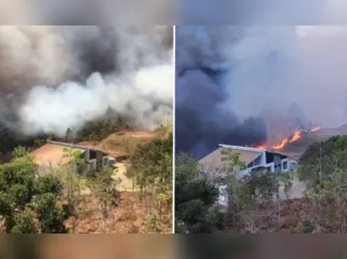 Imagem ilustrativa da imagem Incêndio em vegetação se aproxima de casas e assusta moradores em Domingos Martins