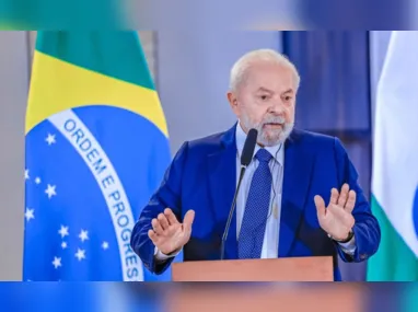 O presidente Luiz Inácio Lula da Silva durante discurso