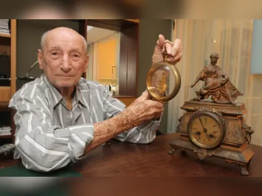 Aquiles Dias Mota, que vai fazer 100 anos em abril de 2024, disse que não tem nenhuma doença, apenas toma suplementos