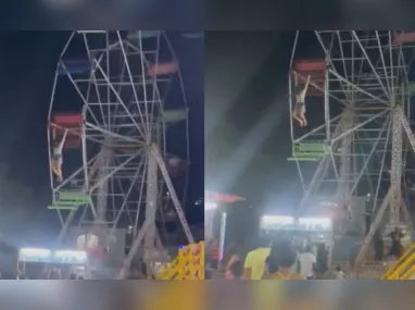 Imagem ilustrativa da imagem VÍDEO | Adolescente fica presa e cai de roda gigante em movimento