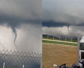 Imagem ilustrativa da imagem Moradores registram nuvem em formato de “tornado” no ES