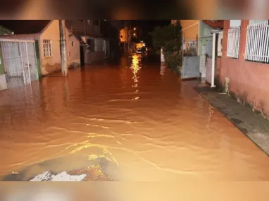 Rio Guandu inundou bairros em Afonso Cláudio