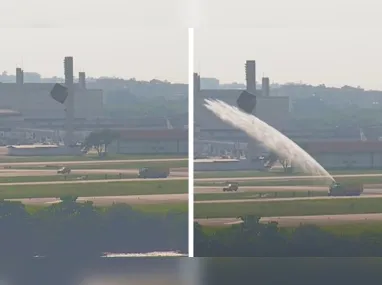 Imagem ilustrativa da imagem Equipes de emergência destroem balão em espaço aéreo do aeroporto do Galeão