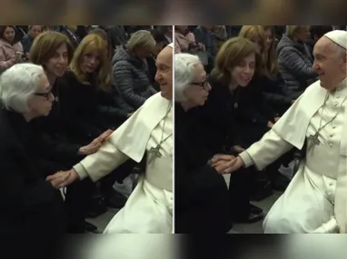 Imagem ilustrativa da imagem Fernanda Montenegro e Fernanda Torres recebem bênção do Papa Francisco