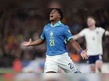 Endrick marcou gol do Brasil contra Inglaterra neste sábado