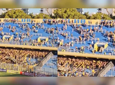 Imagem ilustrativa da imagem VÍDEO | Torcidas de Rosario Central e Peñarol brigam antes de jogo da Libertadores