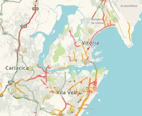 Imagem ilustrativa da imagem Chuva provoca trânsito intenso na Grande Vitória. Confira pontos de alagamento