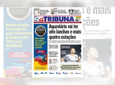 Imagem ilustrativa da imagem Confira os destaques do jornal A Tribuna desta quarta-feira