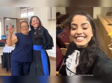 Imagem ilustrativa da imagem Aluna viraliza nas redes depois de se formar sozinha na faculdade; veja vídeo