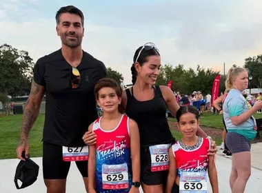 Imagem ilustrativa da imagem Filhos de Adriana e Rodrigão fazem corrida de 5 km com apoio dos pais
