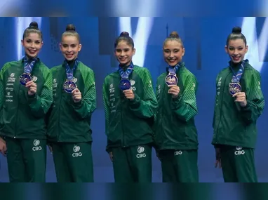 Imagem ilustrativa da imagem Brasil conquista bronze na série mista da Copa do Mundo de ginástica rítmica