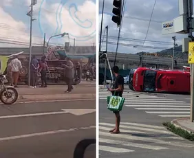Imagem ilustrativa da imagem Ambulância que transportava vítima de acidente capota em Jardim América