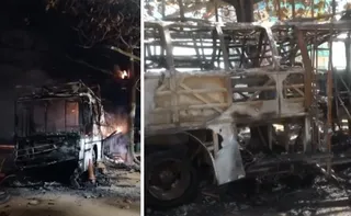 Imagem ilustrativa da imagem VÍDEO | Motorhome é destruído em incêndio na Serra