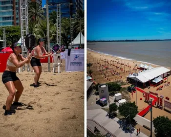Imagem ilustrativa da imagem Torneio mundial de beach tennis movimenta areia da Praia de Camburi